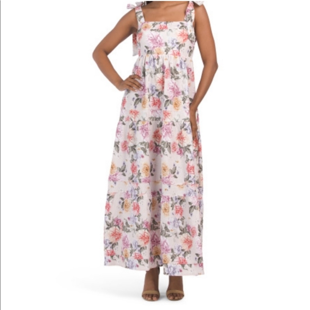 NWT House of Harlow 1960 Linen Maxi Dress Floral